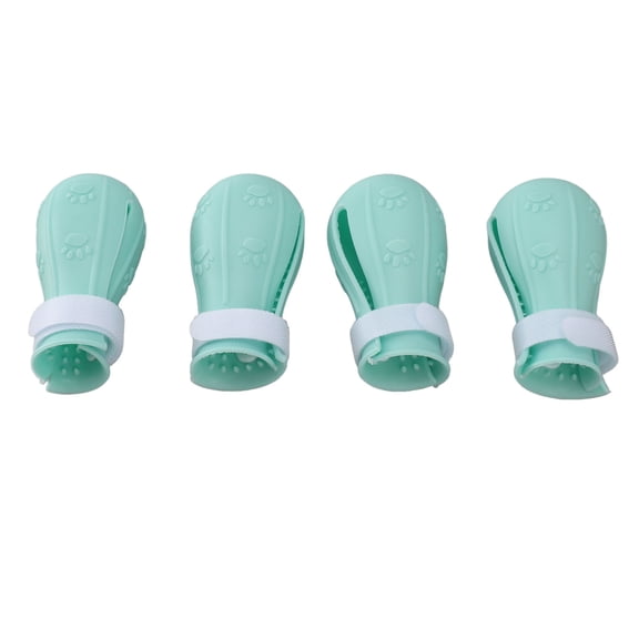 YAHHU 4pcs Silicone Cat Foot Covers Anti-Slip Boots Multifunctional Shower Foot Cover Soft Paws Protector Shoes Anti-Scratch Wash Bathing Grooming Supplies Adjustable For All Cats Green