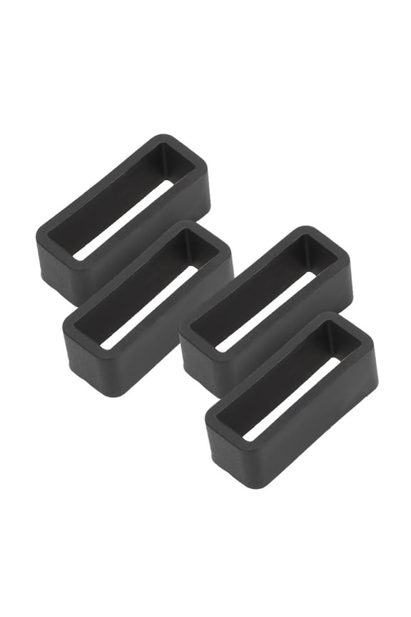 4pcs Silicone Watch Strap Fastener Rings Replacement Loops 20mm / 0.79 inches Black Accessories