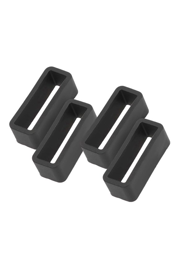 4pcs Silicone Watchband Keeper Ring Replacement Safety Loop 22mm / 0.87 inches Black Wristwatch Parts
