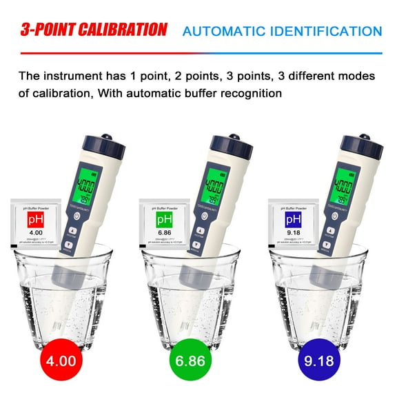 YAHHU 5 in 1 Professional Multi-parameter Combo Testing Meter with Backlight, Digital PH EC TDS Salinity Thermometer Water Quality Tester for Lab Fishpond, 7.2 Inches / 18.3 cm