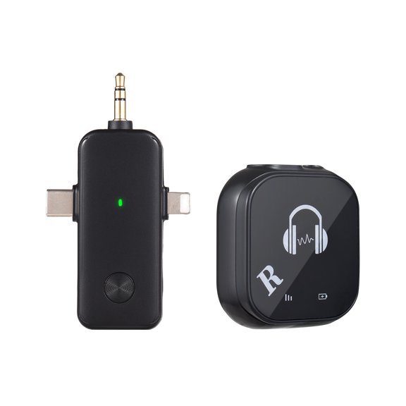YAHHU 5.8G Wireless In Ear Monitor System Dual-Channel IEM Earphones 3-in-1 Transmitter and Receiver for Studio Band Rehearsal Live Performance Black 8.27 inches