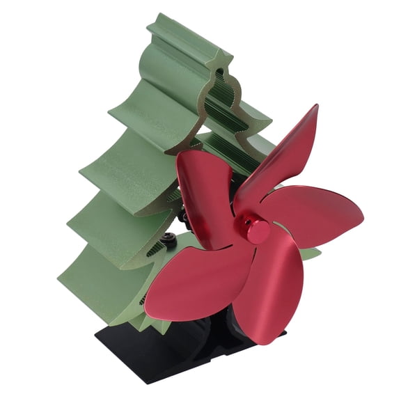 YAHHU 5 Blade Heat Powered Stove Fan Adjustable Speed Thermoelectric Fireplace Fan Christmas Tree Style