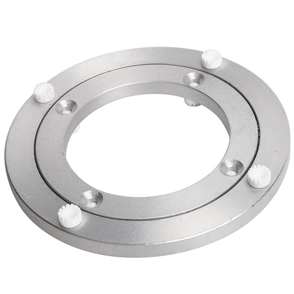 YAHHU 5 Inch / 12.7 cm Aluminum Alloy Round Table Top Lazy Susan Turntable Bearing Plate for Dining Table Kitchen Rotating Hardware Smooth Stable Tray Base, Silver