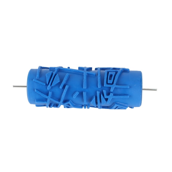 YAHHU 5-Inch Rubber Pattern Paint Roller, Reusable Decorative Art Texture Roller for Wall DIY Stencil Painting, Easy to Clean, Blue Line Pattern Design for Home Improvement
