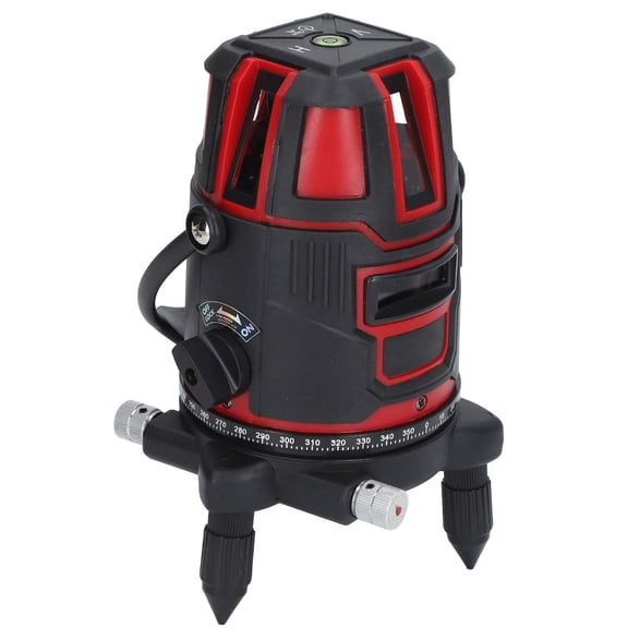YAHHU 5 Line Red Laser Level 360 Degree Self Leveling Tool 23 ft / 7 m Range with AU Plug