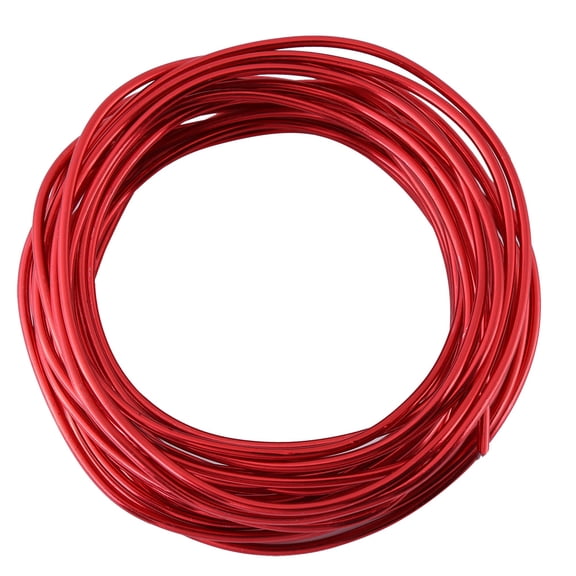 YAHHU 5 Meters / 196.8 Inches 2mm Round Oxidation Aluminum Craft Wire DIY Accessories For Jewelry Making, Handcraft Stents (Red)