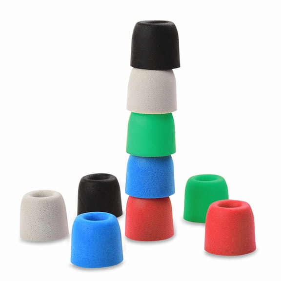 YAHHU 5 Pairs Earphone Tips 4.9mm Memory Foam Tips Ear Pads for In-ear Earphone Headset Headphone 10 PCS Noise Reduction Replacement Earbuds Silicone Construction Sound Isolating Assorted Colors