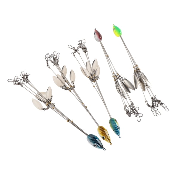 YAHHU 5 Pcs Fishing Rigs Lures Stainless Steel Rustproof High Flexibility Umbrella Fishing Rig Kit for Bass Bait Lure, Compact Swimbaits Rigs for Freshwater and Saltwater, 8.27 inches / 21 cm