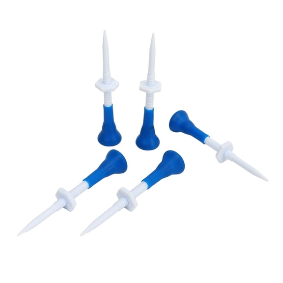 YAHHU 5 Pcs Golfing Tees Height Adjustable Stable Blue Golfing Plastic Tees for Professional and Amateur Golfing Practices Durable Unbreakable Training Accessories Blue Finish 5 Count