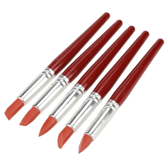 YAHHU 5 Pcs Large Red Rubber Tip Paint Pens for Clay Sculpture, Pottery Shaping, and Carving Tool Set - 7.1 inches / 18 cm