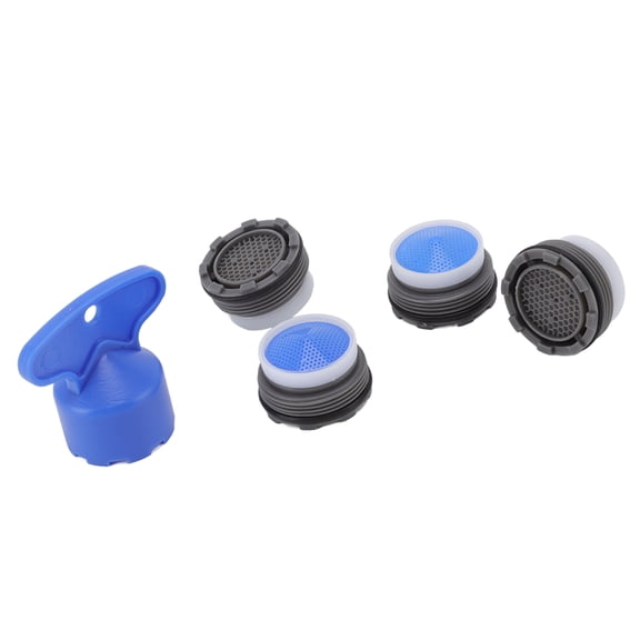 YAHHU 5-Piece Replacement Sink Faucet Aerator Set M21.5mm Insert Water Flow Restrictor with Wrench Tool for Kitchen and Bathroom Taps Home Improvement (1.4 x 1.8 inches)