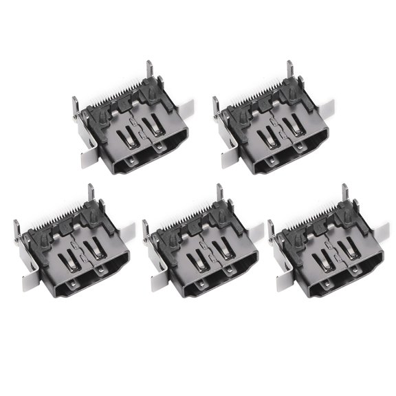 YAHHU 5 Pieces 1080P HDMI Game Console Socket Interface Connector Port Replacement Kit Compatible for Xbox One X Video Game Console Parts Metal Accessories