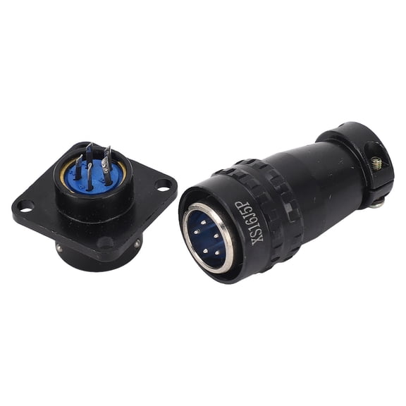 YAHHU 5-Pin Aviation Plug Socket Male Plug & Female Socket Cable Connector Set, AC 400V 4A Brass Contact Electrical Wire Connector for Industrial Power Equipment, Push-in Ball Locking, Durable