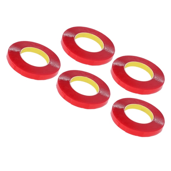 YAHHU 5 Rolls Double Sided Acrylic Mounting Tape 0.1mm Thick 0.59 Inches (15mm) Wide Removable Heavy Duty Clear Wall Tape