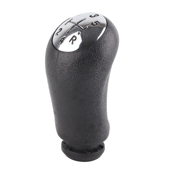 YAHHU 5-Speed Gear Shift Knob Car Interior Modification Manual Shifter Stick Head with ABS Construction Silver and Black Finish (4.1x1.8 inches / 104x45 mm)