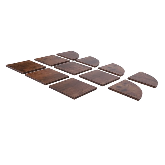 YAHHU 5 Tier Corner Shelf Wall Mounted MDF Rustic Floating Corner Bookshelf for Living Room Bedroom Office, Brown (49.61 inches / 126 cm Height)