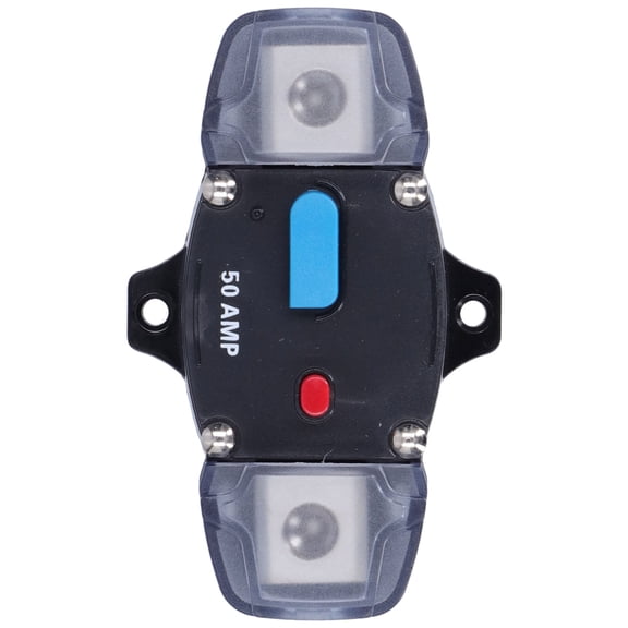 YAHHU 50 Amp Automatic Circuit Breaker Inline Fuse Reset Overload Protection for Car Marine Boat Yacht RV Audio Video System 12V-48V DC Push Button Disconnect Switch Terminal Free
