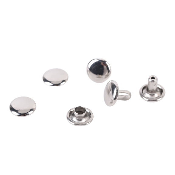 YAHHU 500 Set Double Sided Rivet Set Stainless Steel Round Top 8x6mm (0.31x0.24in) Stud Set for Leather Crafts Apparel Boots Handbags Professional DIY Tool