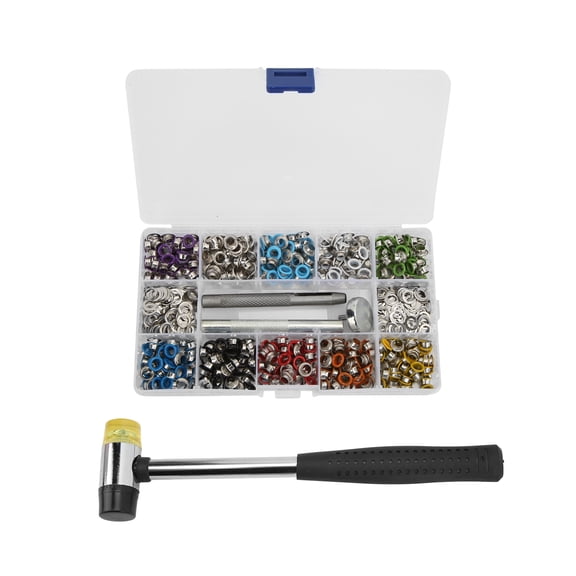 YAHHU 500 Sets 5mm Mixed Color Metal Snap Buttons Fasteners Kit with Installation Tools and Hammer for DIY Clothing Sewing Projects (0.2 inches / 5 cm)