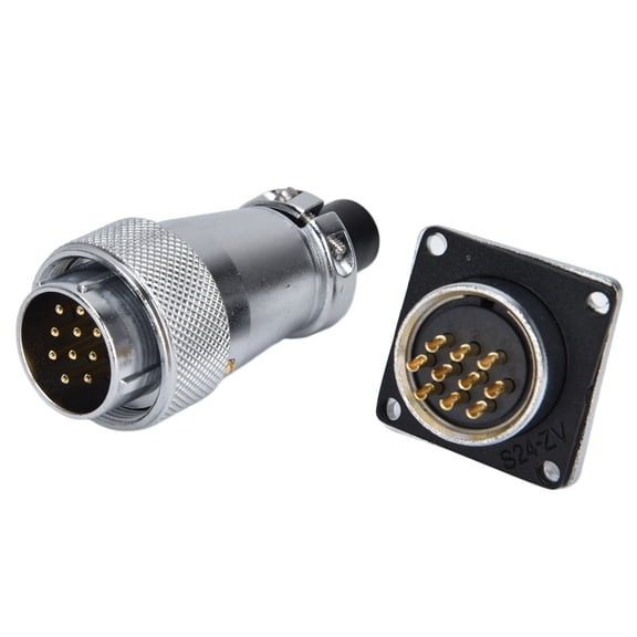 YAHHU 500V WS24 Aviation Plug Socket Connector, 10 Core Waterproof Power Cable-to-Wire Connector (3.94 inches / 10 cm)