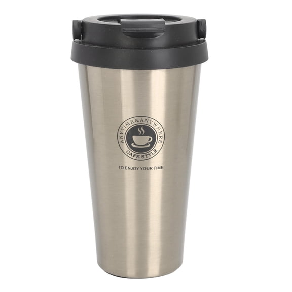 YAHHU 500ml Gold Stainless Steel Insulated Travel Mug with Lid – Portable, Thermal, Car‑Ready Coffee Cup