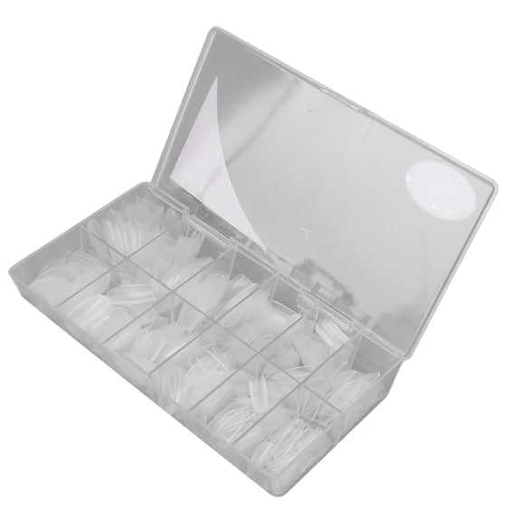 YAHHU 504pcs Extra Long False Nail Tips Frosted Oval Thin Full Cover Transparent Artificial Nails Tips Kit for Salon and Home DIY Manicure Nail Art Decoration Clear (7.87 inches / 20 cm)
