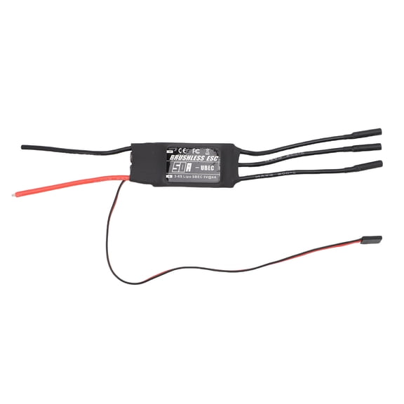 YAHHU 50A RC Brushless ESC 4.0mm Banana Female Plug Motor Electric Speed Controller for RC Airplanes Helicopters 3-6s UBEC Continuous Current