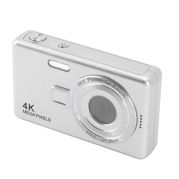 YAHHU 50MP 1080P Digital Camera with 2.4 inches / 6.1 cm TFT Screen, 16X Zoom Auto Focus Pocket Digital Camera for Student Vlog Beginners Teens Kids, Silver