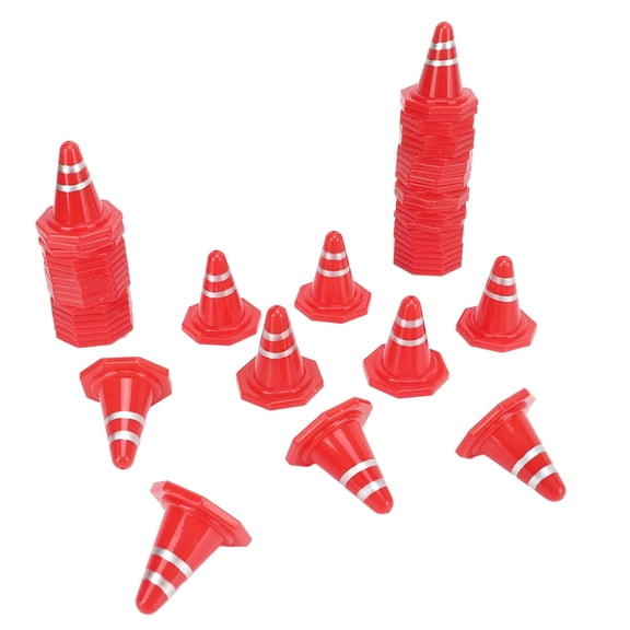 YAHHU 50Pcs Mini Traffic Cone Toys for Kids RC Remote Control Car Football Training Miniature Field Marker Accessories 1.6 inches / 4.06 cm Red[cite: 1]