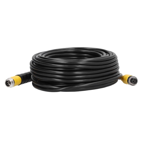 YAHHU 50ft 4-Pin Car Video Extension Cable with Waterproof Shield, Aviation Connector for CCTV Rearview Backup Camera, Truck Trailer Motorhome