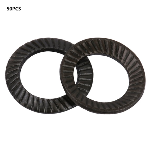 YAHHU 50pcs M5 Steel Ribbed Lock Washer Spacers Washers Anti skid Gaskets with Double sided Ridges