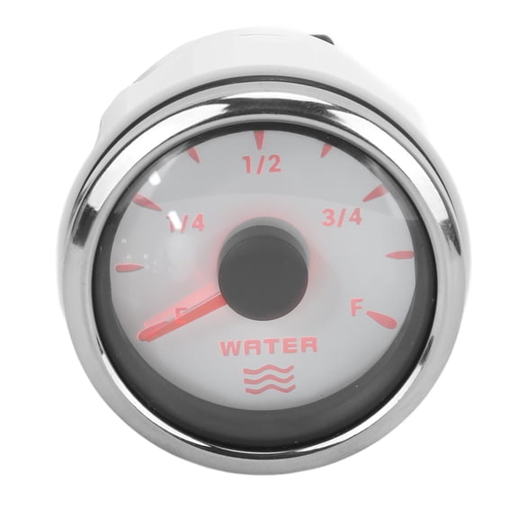 YAHHU 52mm / 2.05 inches Water Level Gauge 0-190 Ohm 7 Color Backlight Pointer IP67 Waterproof Liquid Tank Meter for Car Boats 9-32V - White[cite: 1]