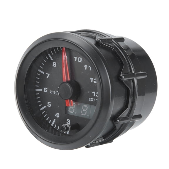YAHHU 52mm / 2.0in Auto Exhaust Temp Gauge Meter Digital Display Stepper Motor 12V Professional Vehicle Instrument Replacement Part for All Gasoline Modified Models, Black (2 inches / 50.8 mm)
