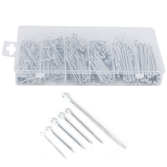 YAHHU 555 Pieces Cotter Pin Assortment Kit, Iron Split Pins Fastener Parts Tool Kit with Storage Case, Silver