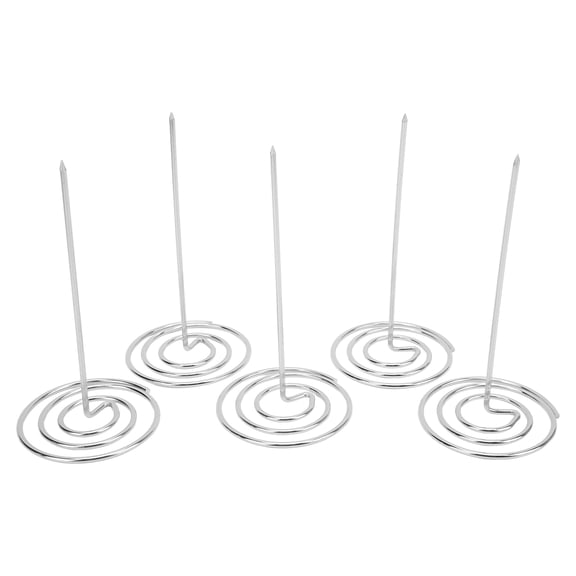 YAHHU 5PCS Silver Receipt Holder Check Spindle for Office Kitchen Restaurant Ticket Holder (6.69 inches / 17 cm)