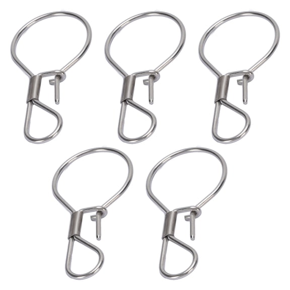 YAHHU 5PCS Stainless Steel Fishing Locks Stringer Clip Live Fish Holder Buckle For Freshwater Saltwater Angling Single Handed Operation Heavy Duty Gear 10 inches / 25.4 cm