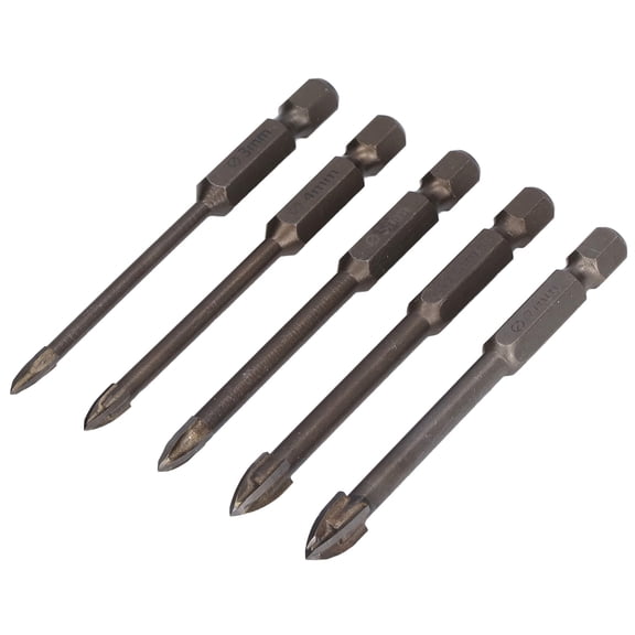 YAHHU 5Pcs Cross Hex Drill Bit Set Multifunctional Carbide Concrete Hole Opener for Ceramic Granite Glass Cement Wall