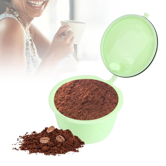 YAHHU 5Pcs Food Grade Reusable Coffee Capsule Filter Pods Coffee Machine Accessories Fit for Dolce Gusto, Green (4.72 inches / 12 cm)