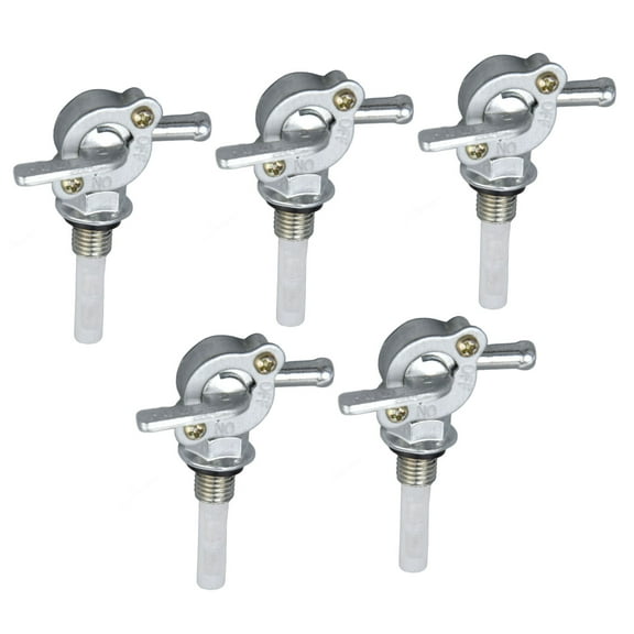 YAHHU 5Pcs Fuel Tank Shut Off Valve Male Thread Metal Fitting Set Kit For 168 Engine Generator Gas Small Engine Universal Replacement Accessories 90 Degree Rotation High Temperature Resistance