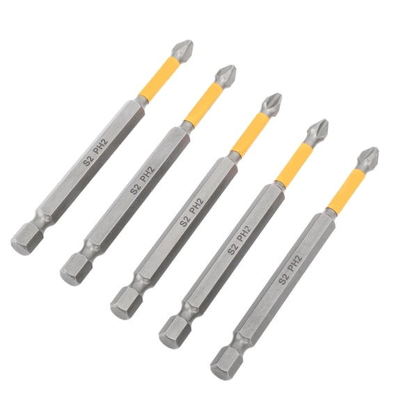 YAHHU 5Pcs Impact Driver Bit Set, Cross Magnetic Screwdriver Bits S2 Alloy Steel Heavy-Duty Power Tool Drill Bits Accessories, Professional Industrial Hardware Fastener Tools (14.00 inches / 35.6 cm)