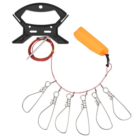 YAHHU 5m Stainless Steel Live Fish Stringer Lock Buckle with Float and Handgrip for Saltwater Freshwater Fishing, 16.4 ft
