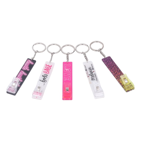 YAHHU 5pcs Acrylic Card Grabber for Long Nails Lightweight ATM Credit Card Puller Keychain Extractor Clip Multipurpose Contactless Grabber for Wallet Bag Backpack, 6.1 inches / 15.5 cm