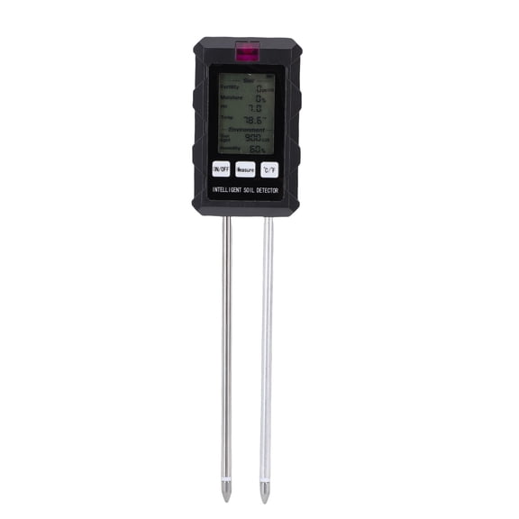 YAHHU 6 in 1 Digital Soil Tester Meter for Farming Gardening Plants, pH Temperature Humidity Fertility Moisture Sunlight Monitor, Plant Care Soil Detector for Indoor Outdoor Use (10 inches / 25.4 cm)