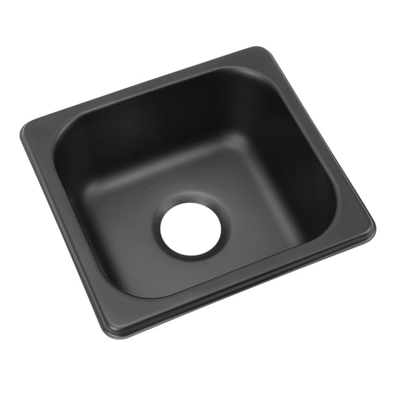 YAHHU 6.93 x 6.38 x 2.56 Inches / 176 x 162 x 65 mm RV Sink 304 Stainless Steel Drop in Bar Sink Hand Wash Basin with 1.6 Inches / 40 mm Drain Port for Yacht Camper Van Trailer Kitchen Bathroom Black