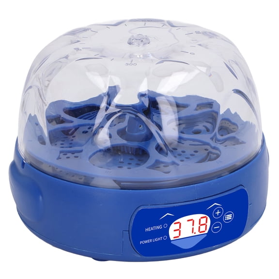 YAHHU 6 Eggs Automatic Poultry Hatching Machine with Egg Candler, Digital Temperature Control & Display Incubator for Chickens Ducks Quails Birds, Blue - EU Plug (16.5cm / 6.5 inches)