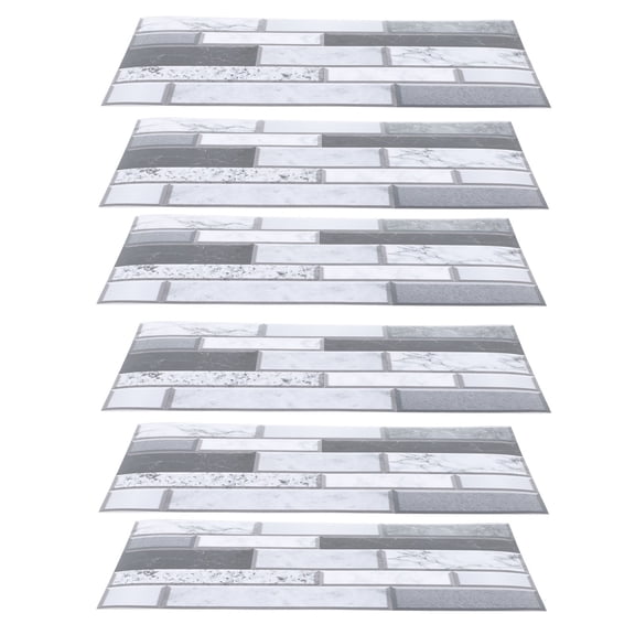 YAHHU 6 PCS Kitchen Backsplash Wallpaper PVC Self Adhesive Waterproof Oil Resistant Peel and Stick Wall Decals for Home 5.9x11.8in / 15x30cm FG53