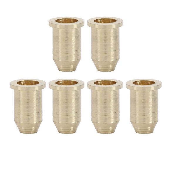 YAHHU 6 Pcs Iron Electric Guitar String Ferrules Through Body String Mounting Cap Instrument Accessories Golden For Professional Musicians and Beginners Easy Installation 0.47 inches / 12 mm
