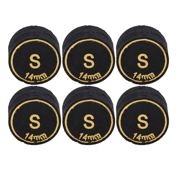 YAHHU 6 Pcs Pool Cue Tips 14mm / 0.55 inches Soft Professional Multi Layer Leather Billiard Tip Replacement Accessories for Snooker & Nine Ball Cues Indoor Sports Equipment