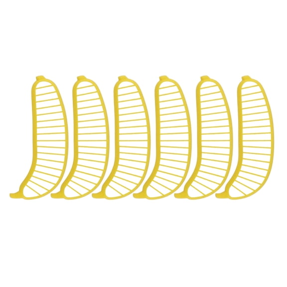 YAHHU 6-Piece Yellow Fruit & Vegetable Cutter Set Quick Banana Slicer, Durable Plastic, Easy Wash, Versatile Kitchen Tool