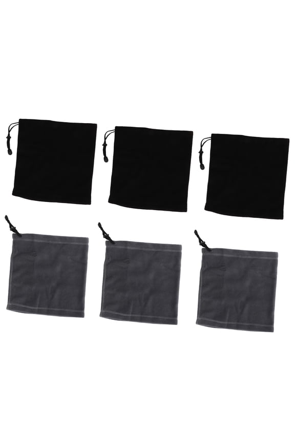 6 Pieces Winter Ski Neck Gaiter Drawstring Neck Warmer Unisex Windproof Thermal Face Scarf for Outdoor Skiing Fishing Cycling, Black and Gray (12.99 x 7.87 x 2.36 inches / 33x20x6 cm)